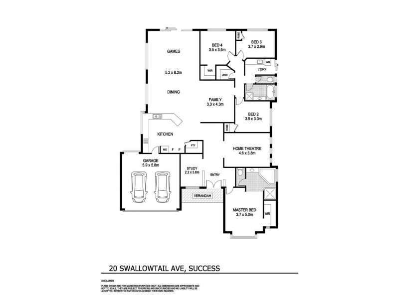 20 Swallowtail Avenue, Success WA 6164 Floorplan