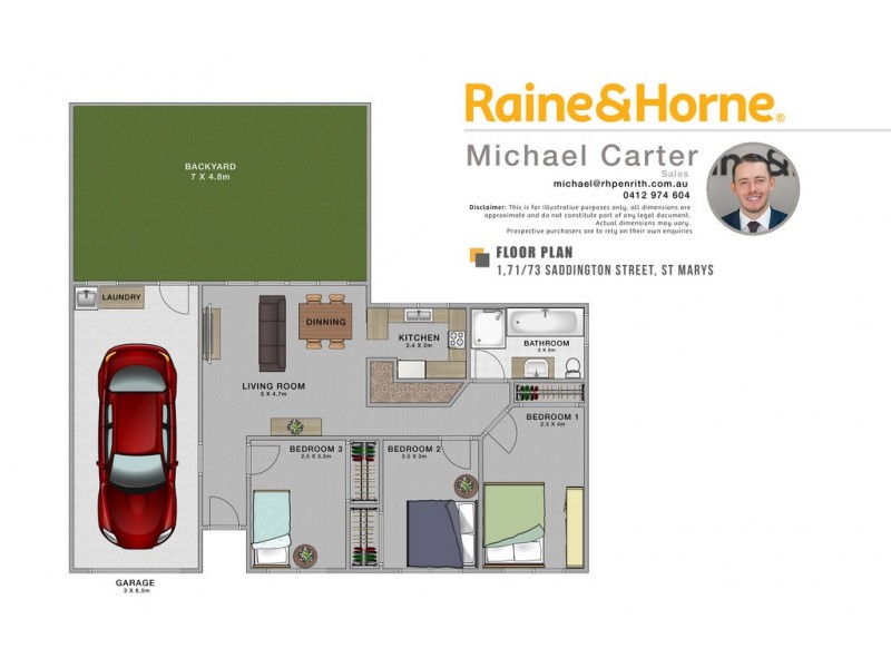 1/71 – 73 Saddington Street, St Marys NSW 2760 Floorplan