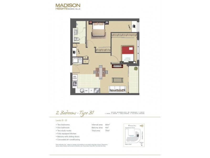 1603/35 Campbell Street, Bowen Hills QLD 4006 Floorplan