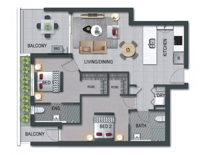 505/616 Main Street, Kangaroo Point QLD 4169 Floorplan