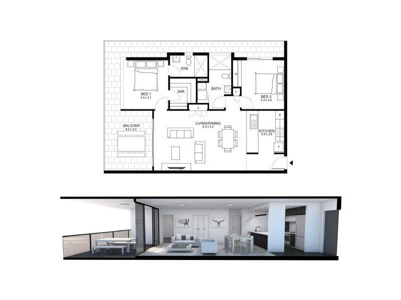 504 / 59 LATHAM STREET, Chermside QLD 4032 Floorplan