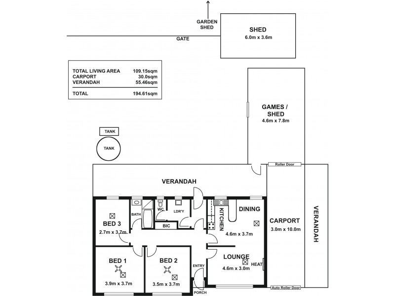 12 Bolingbroke, Fulham Gardens SA 5024 Floorplan