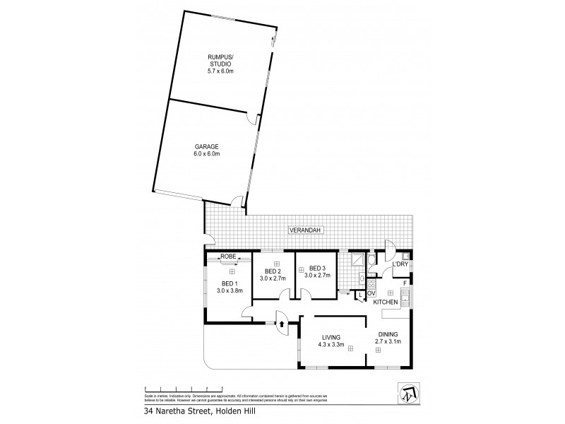 34 Naretha Street, Holden Hill SA 5088 Floorplan