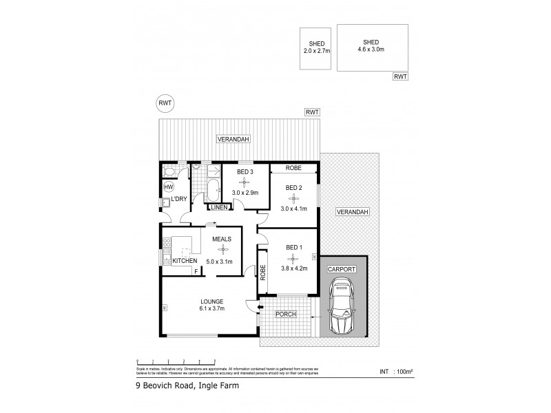 9 BEOVICH ROAD, Ingle Farm SA 5098 Floorplan