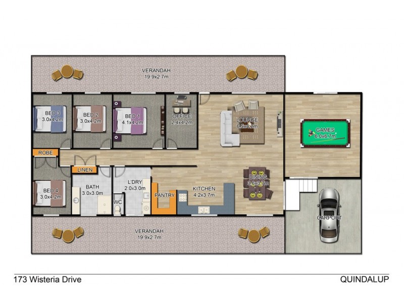 173 Wisteria Drive, Quindalup WA 6281 Floorplan