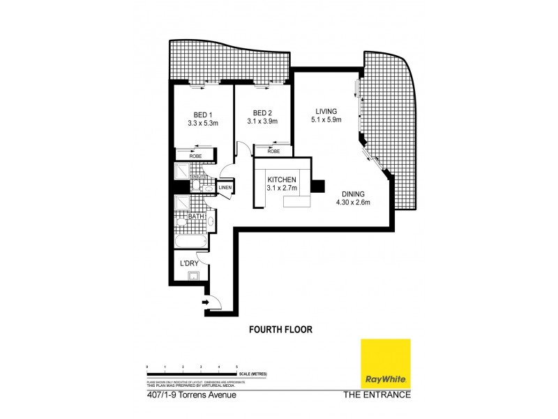 407/1-9 Torrens Avenue, The Entrance NSW 2261 Floorplan
