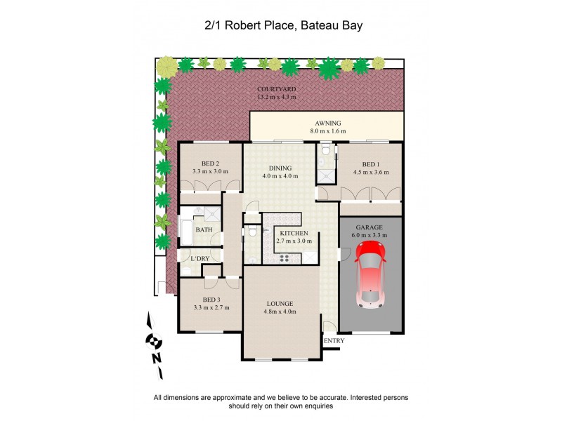 2/1 Robert Place, Bateau Bay NSW 2261 Floorplan