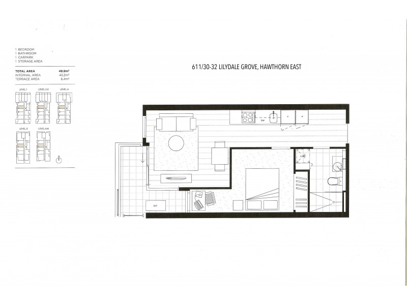 611/30-32 Lilydale Grove, Hawthorn East VIC 3123 Floorplan