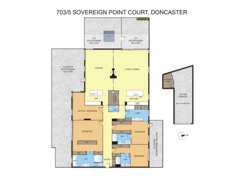 703/5 Sovereign Point Court, Doncaster VIC 3108 Floorplan
