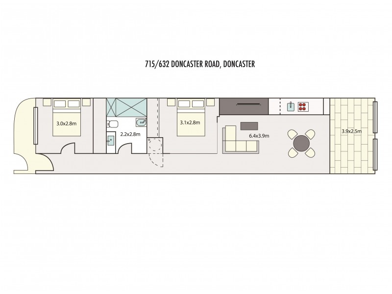 715/632 Doncaster Rd, Doncaster VIC 3108 Floorplan