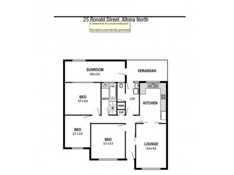 25 Ronald Avenue, Altona North VIC 3025 Floorplan