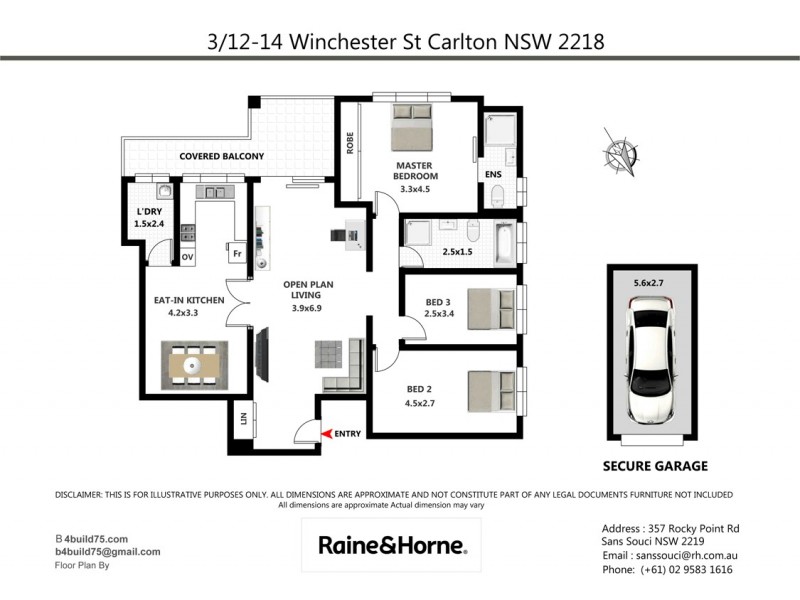 3/12-14 Winchester Street, Carlton NSW 2218 Floorplan