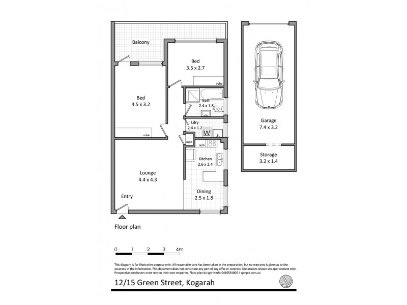 12/15 Green Street, Kogarah NSW 2217 Floorplan