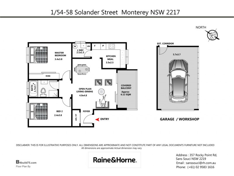1/54 Solander Street, Monterey NSW 2217 Floorplan