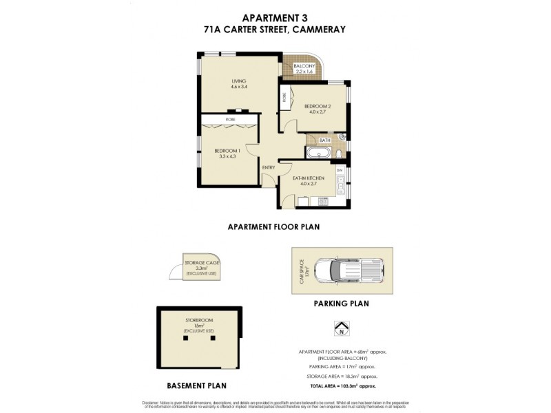 3/71A Carter Street, Cammeray NSW 2062 Floorplan