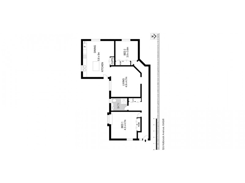 8/6 Holbrook Avenue, Kirribilli NSW 2061 Floorplan