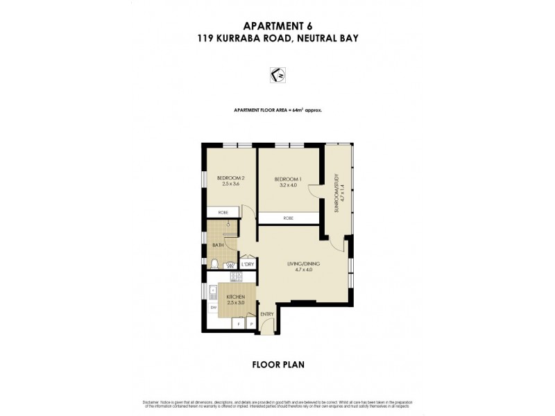 6/119 Kurraba Road, Neutral Bay NSW 2089 Floorplan