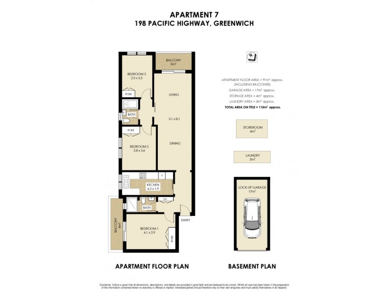 7/198 Pacific Highway, Greenwich NSW 2065 Floorplan