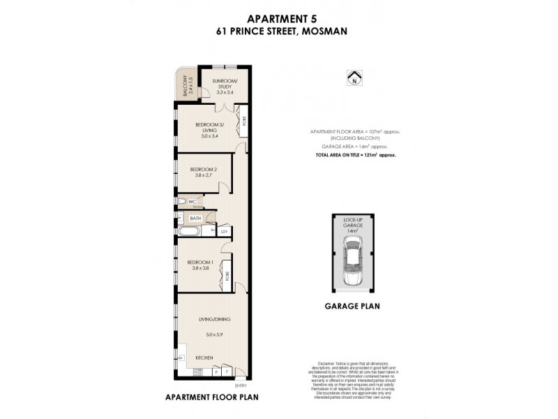 5/61 Prince Street, Mosman NSW 2088 Floorplan