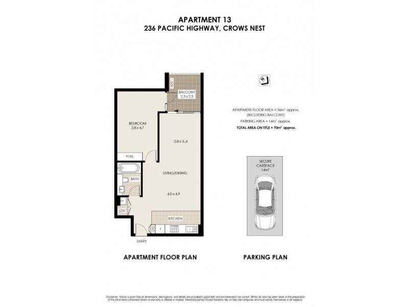 13/236 Pacific Highway, Crows Nest NSW 2065 Floorplan