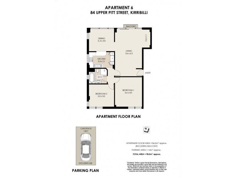 6/84 Upper Pitt Street, Kirribilli NSW 2061 Floorplan