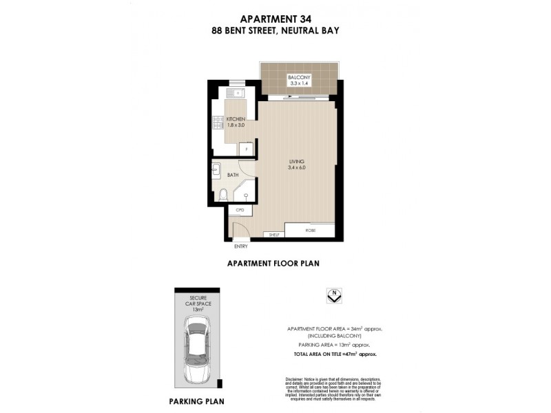 34/88 Bent Street, Neutral Bay NSW 2089 Floorplan