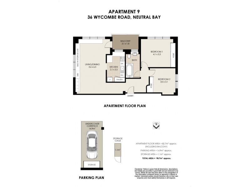 9/36 Wycombe Road, Neutral Bay NSW 2089 Floorplan