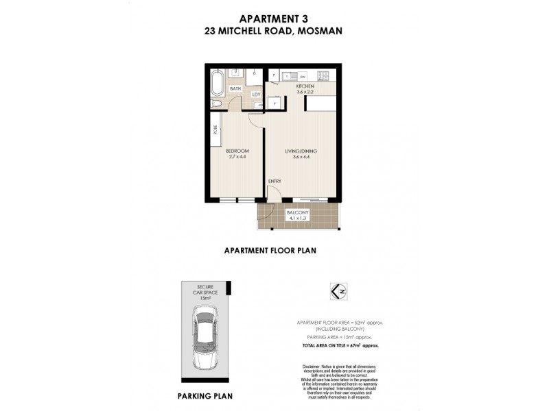 3/23 Mitchell Road, Mosman NSW 2088 Floorplan