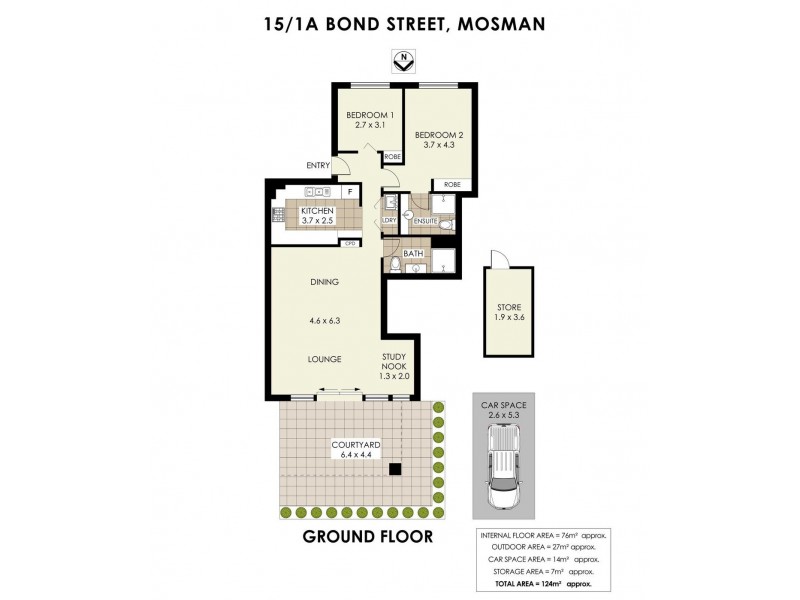 15/1A Bond Street, Mosman NSW 2088 Floorplan