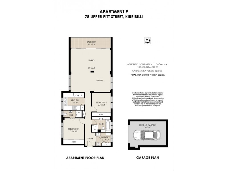 9/78 Upper Pitt Street, Kirribilli NSW 2061 Floorplan