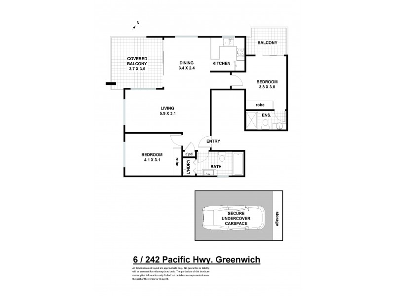 6/242 Pacific Highway (rear of block), Greenwich NSW 2065 Floorplan