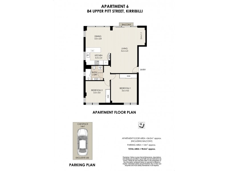 6/84 Upper Pitt Street, Kirribilli NSW 2061 Floorplan