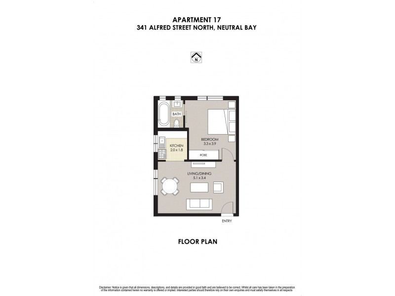 17/341 Alfred Street, Neutral Bay NSW 2089 Floorplan