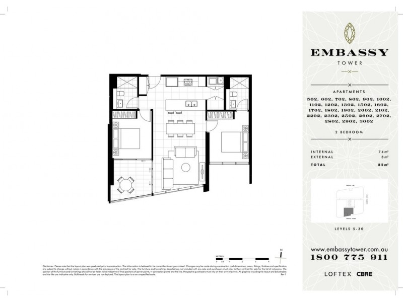 1102/1 Marshall Avenue, St Leonards NSW 2065 Floorplan
