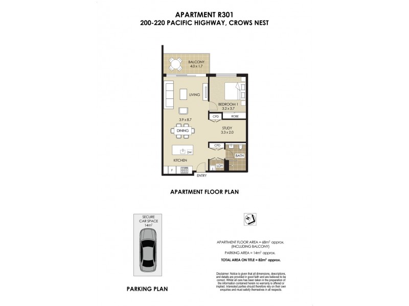 301/200-220 Pacific Highway, Crows Nest NSW 2065 Floorplan