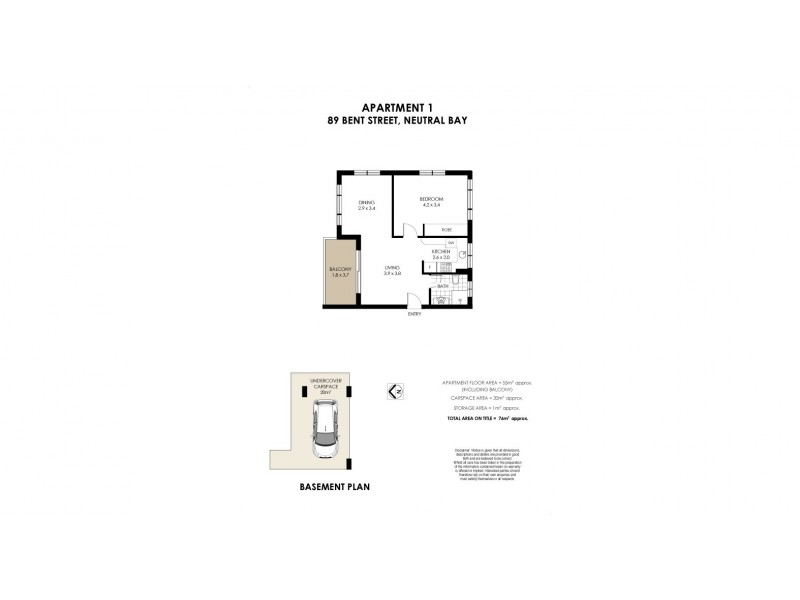 1/89 Bent Street, Neutral Bay NSW 2089 Floorplan