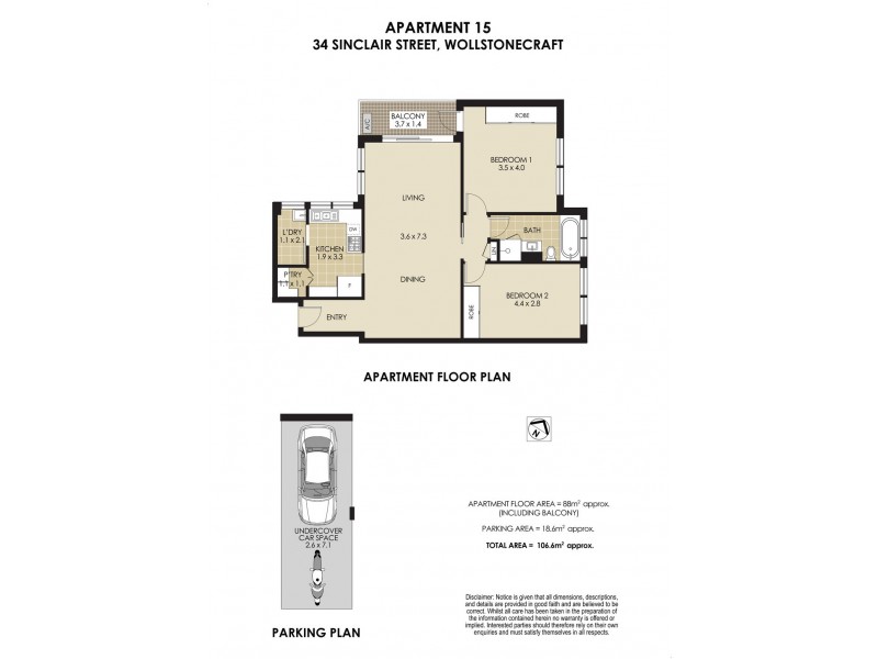 15/34 Sinclair Street, Wollstonecraft NSW 2065 Floorplan