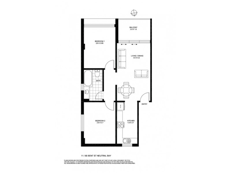 11/80 Bent Street, Neutral Bay NSW 2089 Floorplan