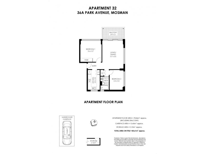 32/36A Park Avenue, Mosman NSW 2088 Floorplan