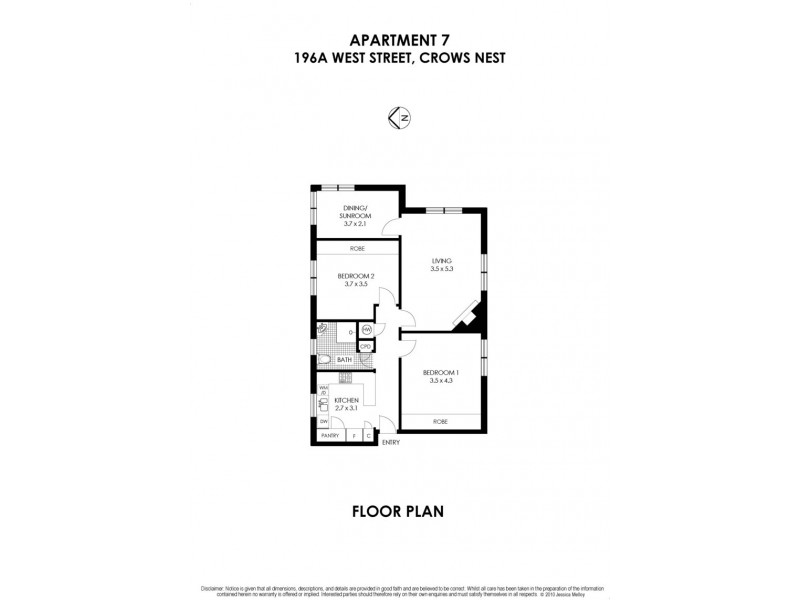 7/196A West Street, Crows Nest NSW 2065 Floorplan