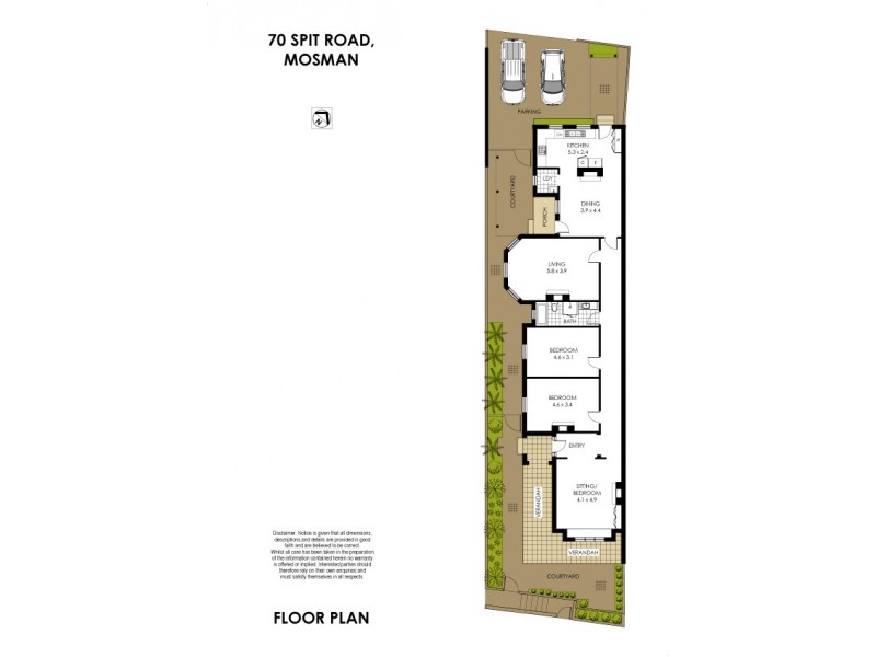 70 Spit Road (enter from Hordern Lane), Mosman NSW 2088 Floorplan