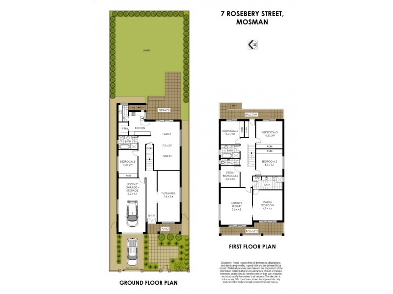 7 Rosebery Street, Mosman NSW 2088 Floorplan