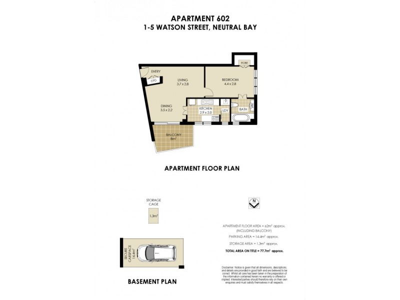 602/1-5 Watson Street, Neutral Bay NSW 2089 Floorplan
