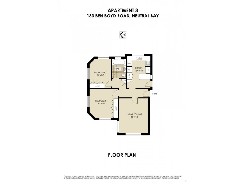 3/133 Ben Boyd Road, Neutral Bay NSW 2089 Floorplan