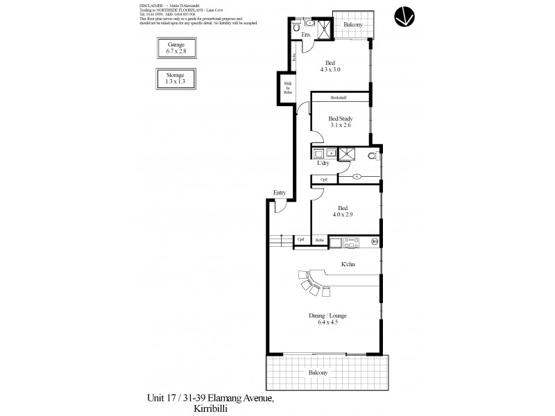 17/31-39 Elamang Avenue, Kirribilli NSW 2061 Floorplan
