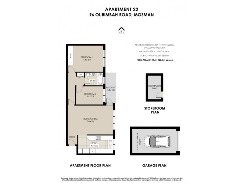 22/96 Ourimbah Road, Mosman NSW 2088 Floorplan
