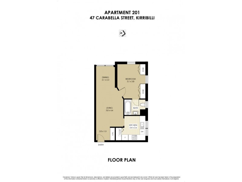 201/47 Carabella Street, Kirribilli NSW 2061 Floorplan