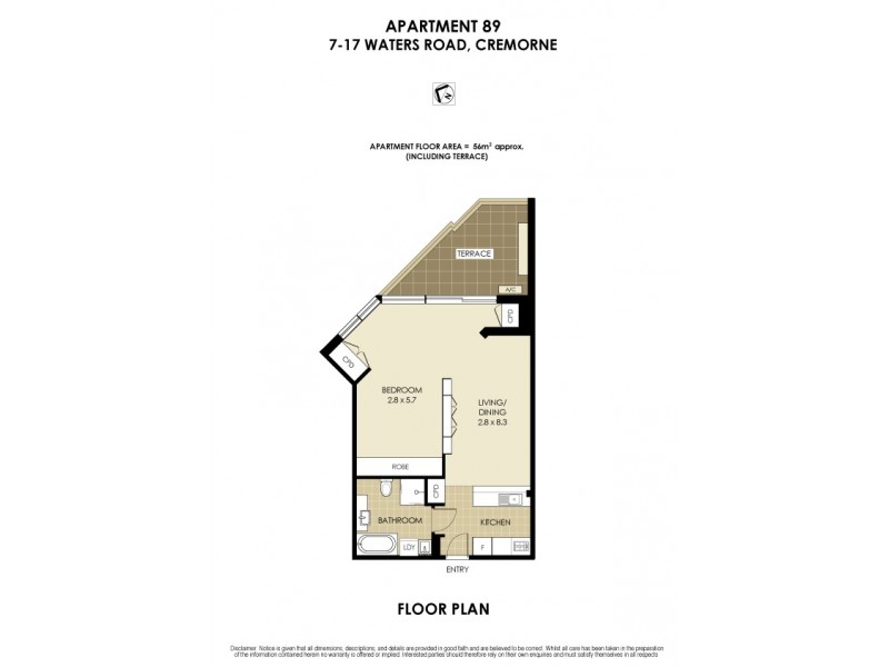 89/7-17 Waters Road, Neutral Bay NSW 2089 Floorplan