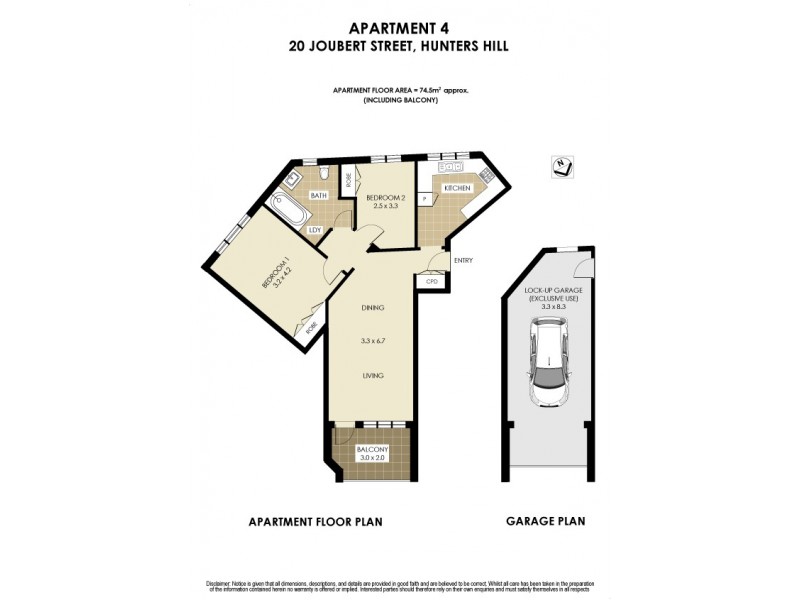 4/20 Joubert Street, Hunters Hill NSW 2110 Floorplan