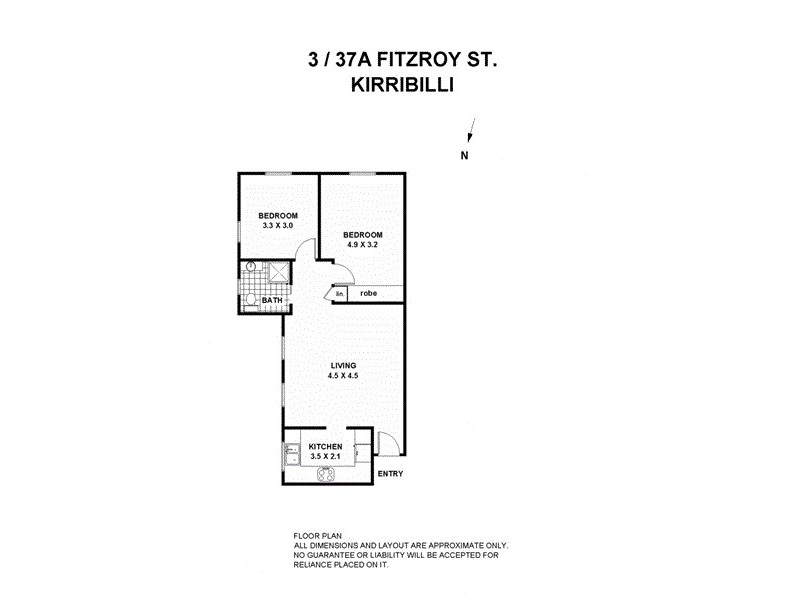 3/37A Fitzroy Street, Kirribilli NSW 2061 Floorplan